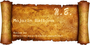 Mojszin Balbina névjegykártya